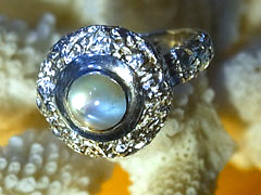 ゴールデンレインボームーンストーン　シルバーリング7