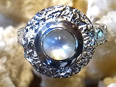 ゴールデンレインボームーンストーン　シルバーリング9